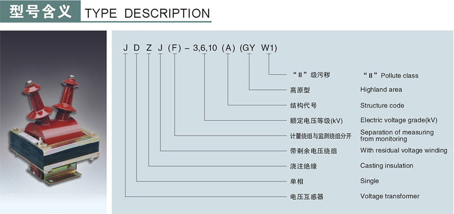 JDZJ-10GYW1(A)型電壓互感器型號(hào)說明